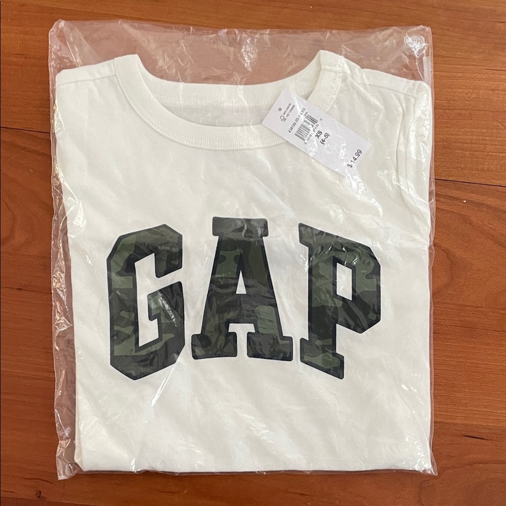 GAP Kids White Tee with Green Logo